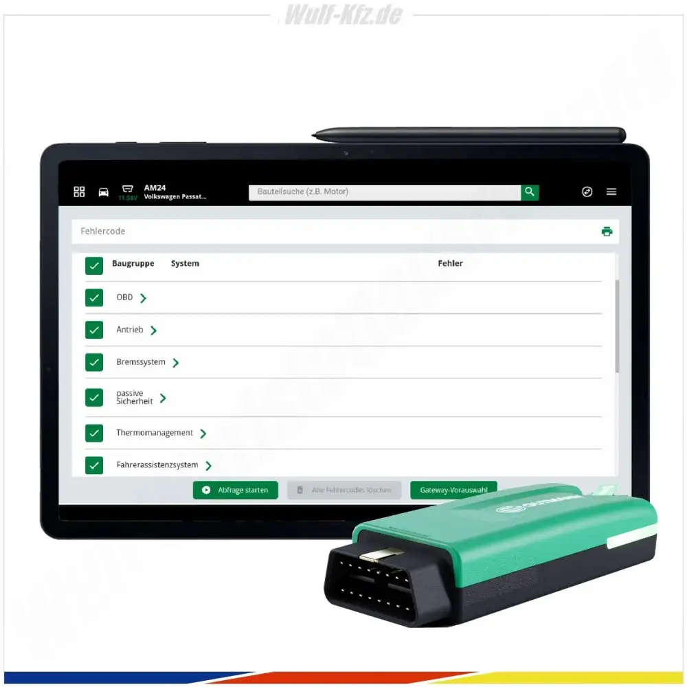 Hella Gutmann Tester / Diagnosegerät mega macs S 20 inkl. SDI Modul S2 und Tablet